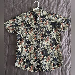 Howler Brothers Black Floral Casual Button Down Shirt